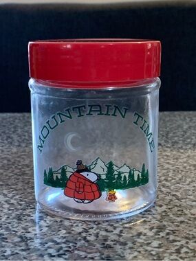 Mountain Time Snoopy Jar with Red Lid